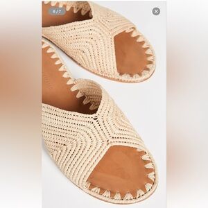 Carrie Forbes Vero Cuoio Cream Woven Sandals